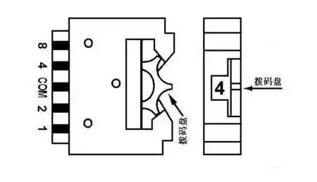 一位撥碼開關的示意圖